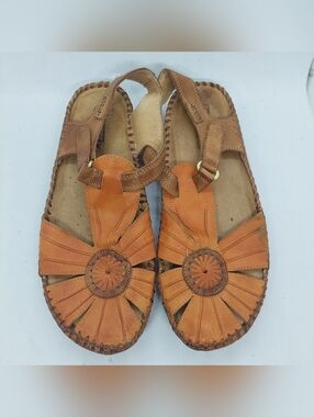 Pikolinos Puerto Vallarta Brandy Brown Tan Closed Toe Sandals Womens Sz 39 8.5-9